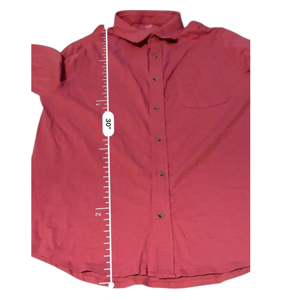 J.Crew Factory Knit Button‎ Down Shirt Men's Size XL Pink Long Sleeve Casual